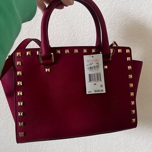 Michael Kors Red Studded Satchel